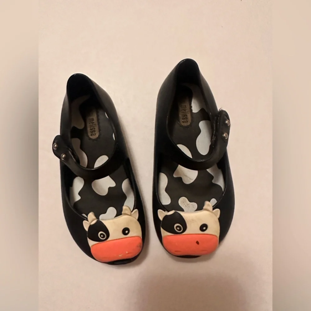 Mini Melissa Cow Mary Janes (Left Is Missing Horn)
